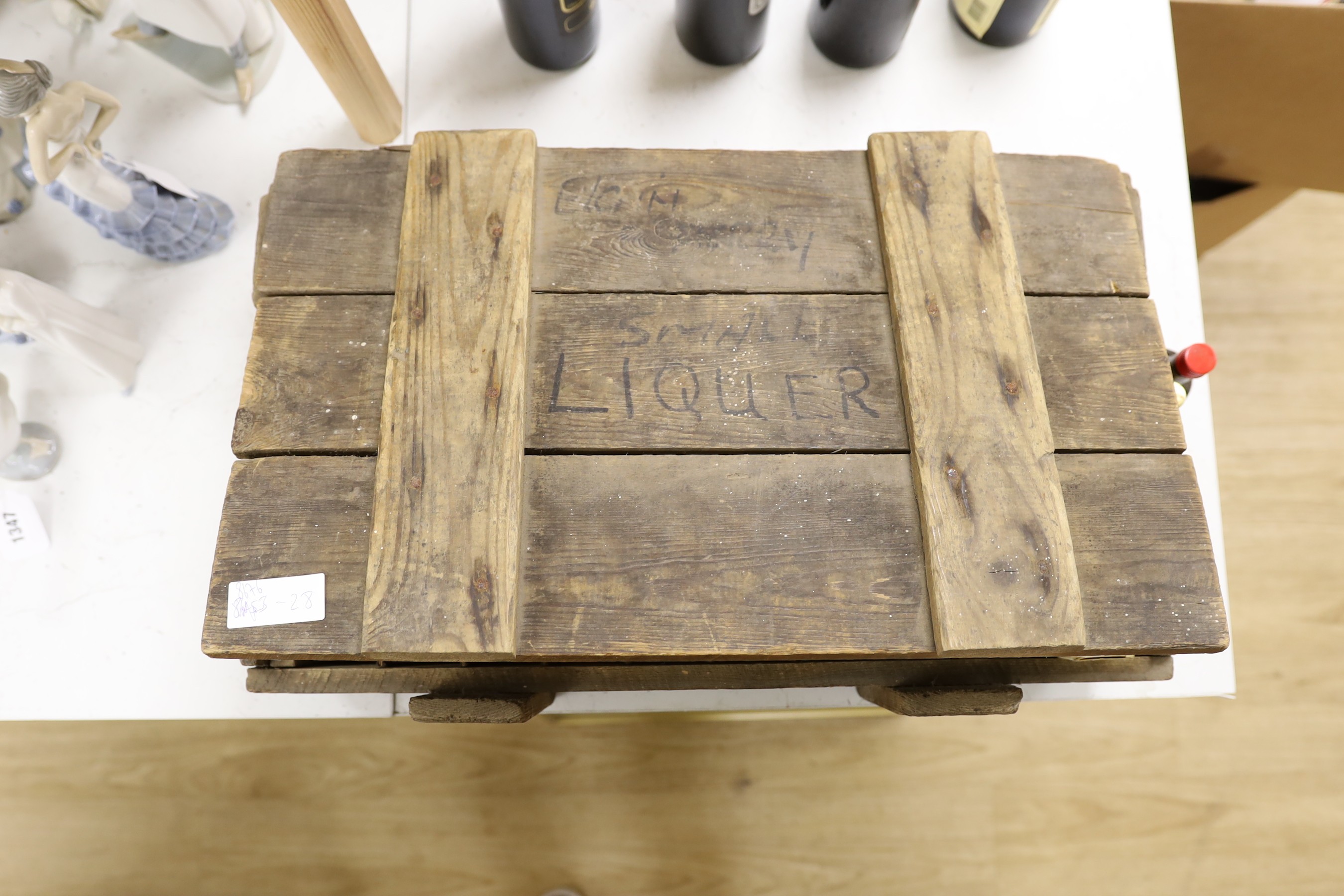 Sixty miniature spirits in collectors wooden box